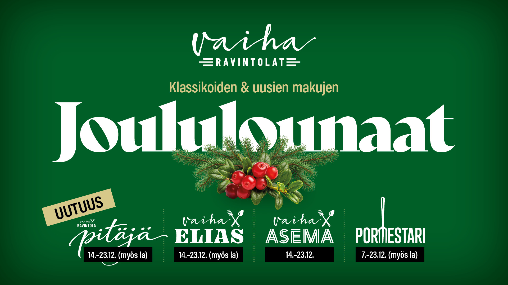 Joululounaalle Vaihaan 
